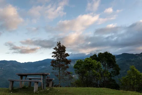 Time Lapse of moving cloud surrounding the Mountain Kinabalu from Hounun Video stock 36204119