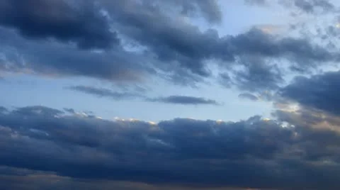 Time Lapse Moving Clouds Against the Evening Sky Stock Footage