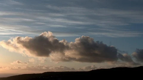 Time lapse of moving clouds in a colorful sky Stock Footage 92643127