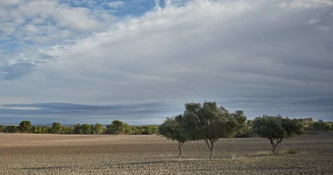 Time lapse of moving clouds on farm fields Stock Footage 103434951