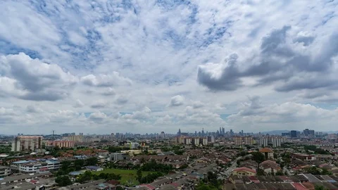 Time lapse of moving clouds in Kuala Lumpur, Malaysia Stock Footage 79370240