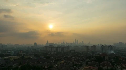 Time lapse of moving clouds in Kuala Lumpur, Malaysia Stock Footage 79748363