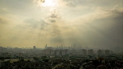 Time lapse of moving clouds in Kuala Lumpur, Malaysia Stock Footage 79751884