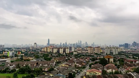 Time lapse of moving clouds in Kuala Lumpur, Malaysia Stock Footage 85125677
