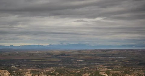 Time Lapse of moving clouds on the Monegros landscape Stock Footage 103434252