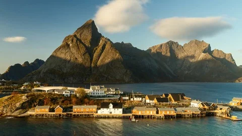 Time lapse - Moving clouds over the fishing village of Sakrisoy Видео 81617270