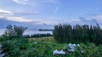 Time lapse of moving clouds over weeding preparation at Miri, Sarawak, Malaysia Stock Footage 86119271