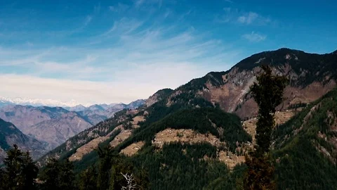 Time lapse of moving clouds over mountains Stock Footage 95565533