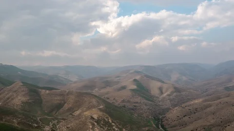 Time lapse - Moving clouds over the The Judaean Desert in Israel. Stock Footage 101778540