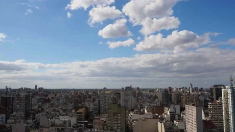 Time lapse of moving clouds over Buenos Aires city Stock Footage 136989636