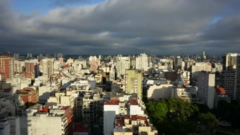 Time lapse of moving clouds over Buenos Aires city Stock Footage 146239731