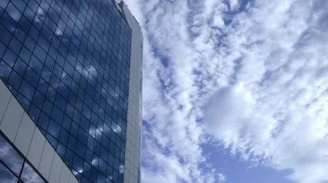 Time Lapse Moving Clouds Reflected In The Windows Stock Footage 52273228