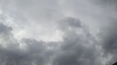 Time-Lapse of Moving Heavy Rain Clouds. Move Fast. Dark Gray Stormy Sky Video Stock Footage 309306916