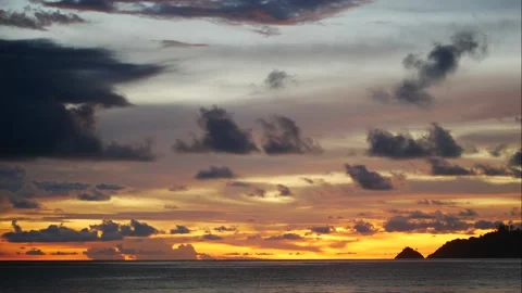 Time lapse of moving sea wave and colorful cloudy sky background after sunset Video stock 131919716