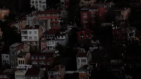 Time lapse moving shades over houses Stock Footage 34361436