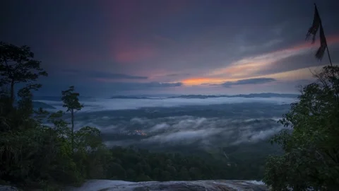 Time-lapse of moving stratus clouds Stock Footage 148689721