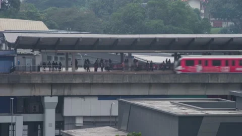 Time lapse of moving train on cloudy weather. Stock Footage 155710467