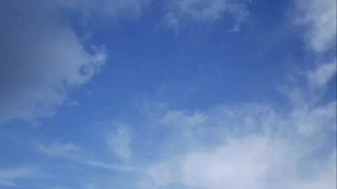 Time lapse of moving white cloud with blue sky background at day time Stock Footage 131923842
