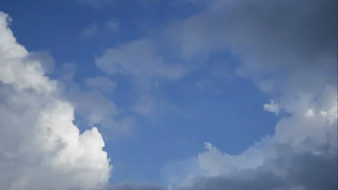 Time lapse of moving white cloud with blue sky background at day time Stock Footage 131925374