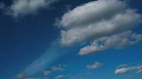 Time Lapse Of Moving  White Clouds in Blue Sky Stock Footage 47518286