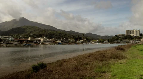 Time lapse of Mt Tamalpais from afar with camera zoom Stock Footage 36654959