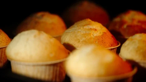 TIME-LAPSE: Muffins are cooked in oven Stock Footage 102415698