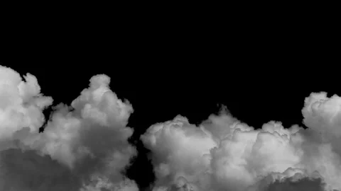 Time-lapse of multiple white clouds moving across a black background. 動画素材 329867659