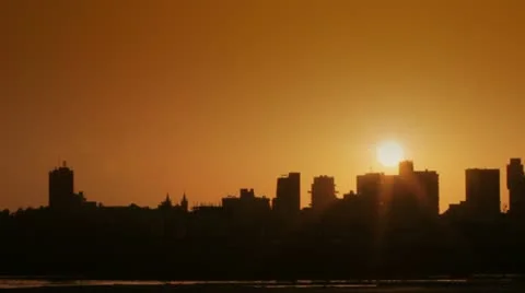 Time lapse of Mumbai skyline in sunset Stock Footage 11111615