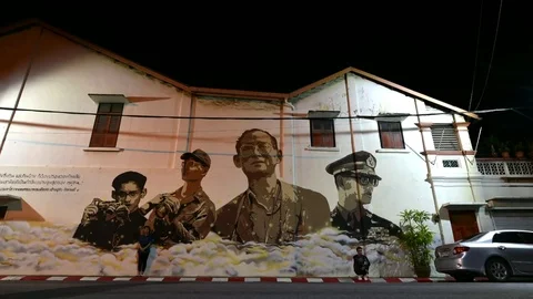 Time Lapse Mural of Rama 9, Phuket Town Stock Footage 85415882