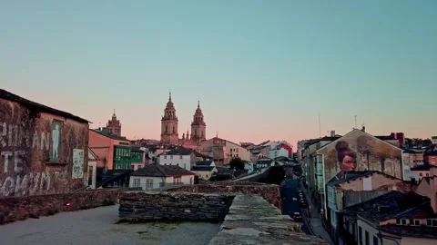 Time lapse muralla lugo Video stock 252204385