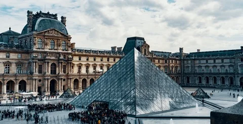 Time Lapse, Muse du Louvre, Paris, France 動画素材 108706711