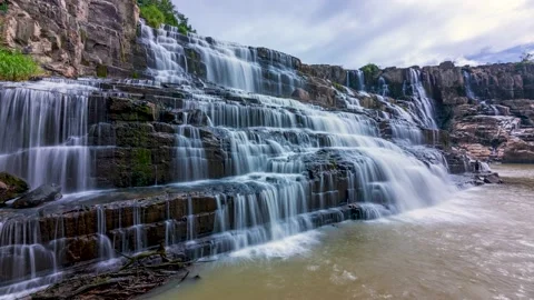 Time lapse of mystical waterfall in the Da Lat plateau, Vietnam Stock Footage 224603980