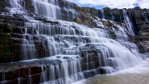 Time lapse of mystical waterfall in the Da Lat plateau, Vietnam Stock Footage 224604029