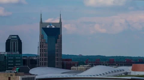 Time lapse of Nashville building with rolling clouds Stock Footage 52248014
