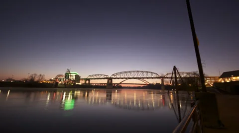 Time Lapse - Nashville River Front Sunrise Stock Footage 39504787