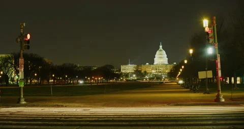 Time Lapse Of The National Mall With The US Capitol Building In Washington DC Stock Footage 151222838