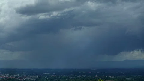 Time-lapse of Nature Environment Dark huge cloud sky black stormy Stock Footage 281084763