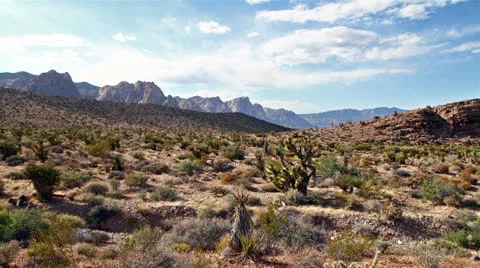 Time lapse of Nevada desert with mountains on background Stock Footage
