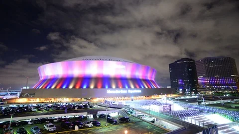 Time Lapse New Orleans Super Dome Stock Footage 89769256