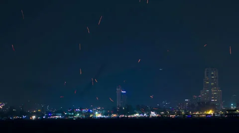 Time Lapse New Year Fireworks 库存影片 35729888
