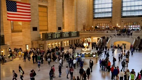 Time lapse in New York Central Station with people Stock Footage 81349528