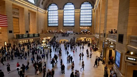 Time lapse in New York Central Station with people Vídeo Stock 81349580