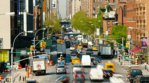Time-lapse New York Junction, yellow taxis and traffic Stock Footage 58029531