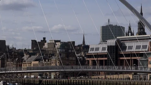Time lapse of Newcastle upon Tyne bridges across the Tyne river UK 4K Stock-Footage 105359046