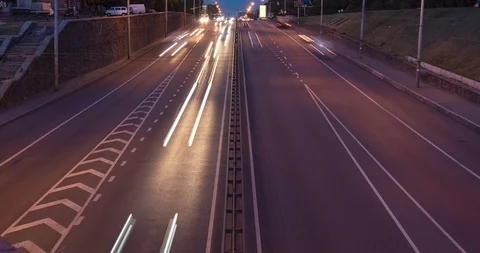 Time lapse night city traffic lights Stock Footage 112649982
