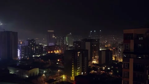 Time lapse night cityscape and high-rise buildings in metropolis city center . Stock Footage 235712965