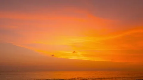 Time lapse night to day view sea cloud colorful sky background Phuket Thailand Stock Footage 153381132
