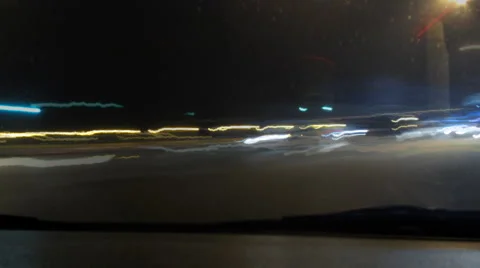 Time lapse night driving. 30 fps. Stock Footage 1017980