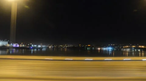 Time Lapse Night Driving Side View Stock Footage 61750481