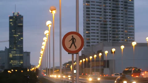 Time lapse of night highway. Austria, Vienna. Stock Footage 34742522